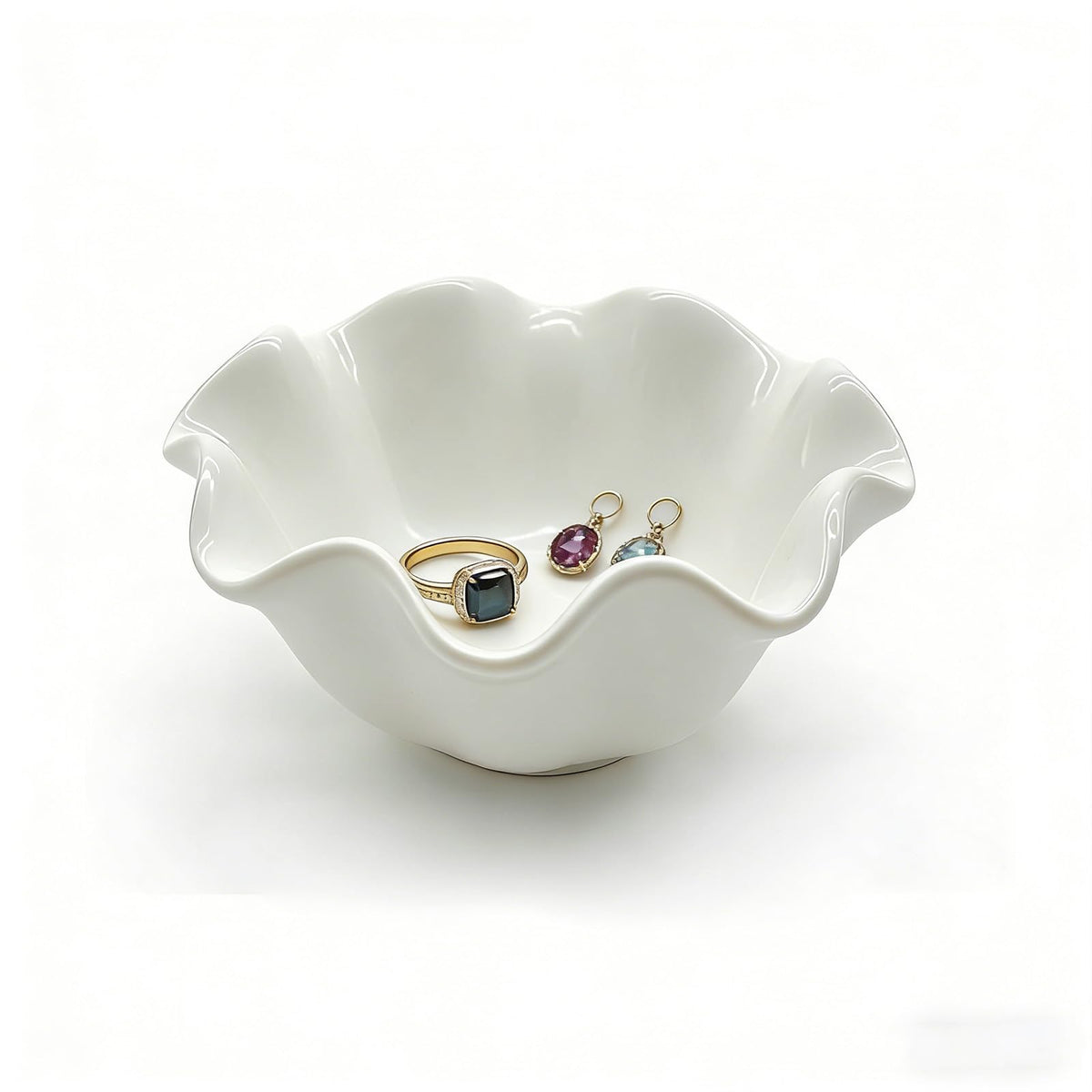 Purple Flower Ring Dish, Small Glass Jewelry Dish Tray, Ring Holder Jewlery Tray Trinket Dish, Bathroom Nightstand Decor Jewelry Bowl Christmas Friendship Birthday Gifts for Women, Soap Dish