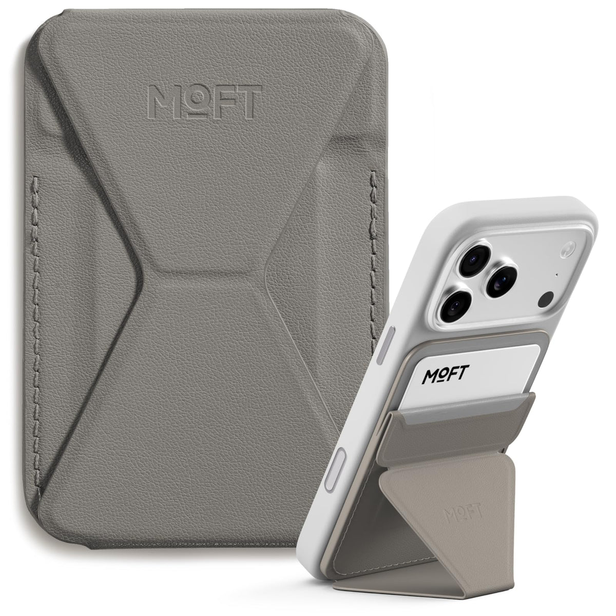 MOFT Magnetic Wallet Stand Compatible with iPhone 18/17/16/15/14/13 Series, Angle Adjustment Magsafe Compatible MOVAS Phone Stand