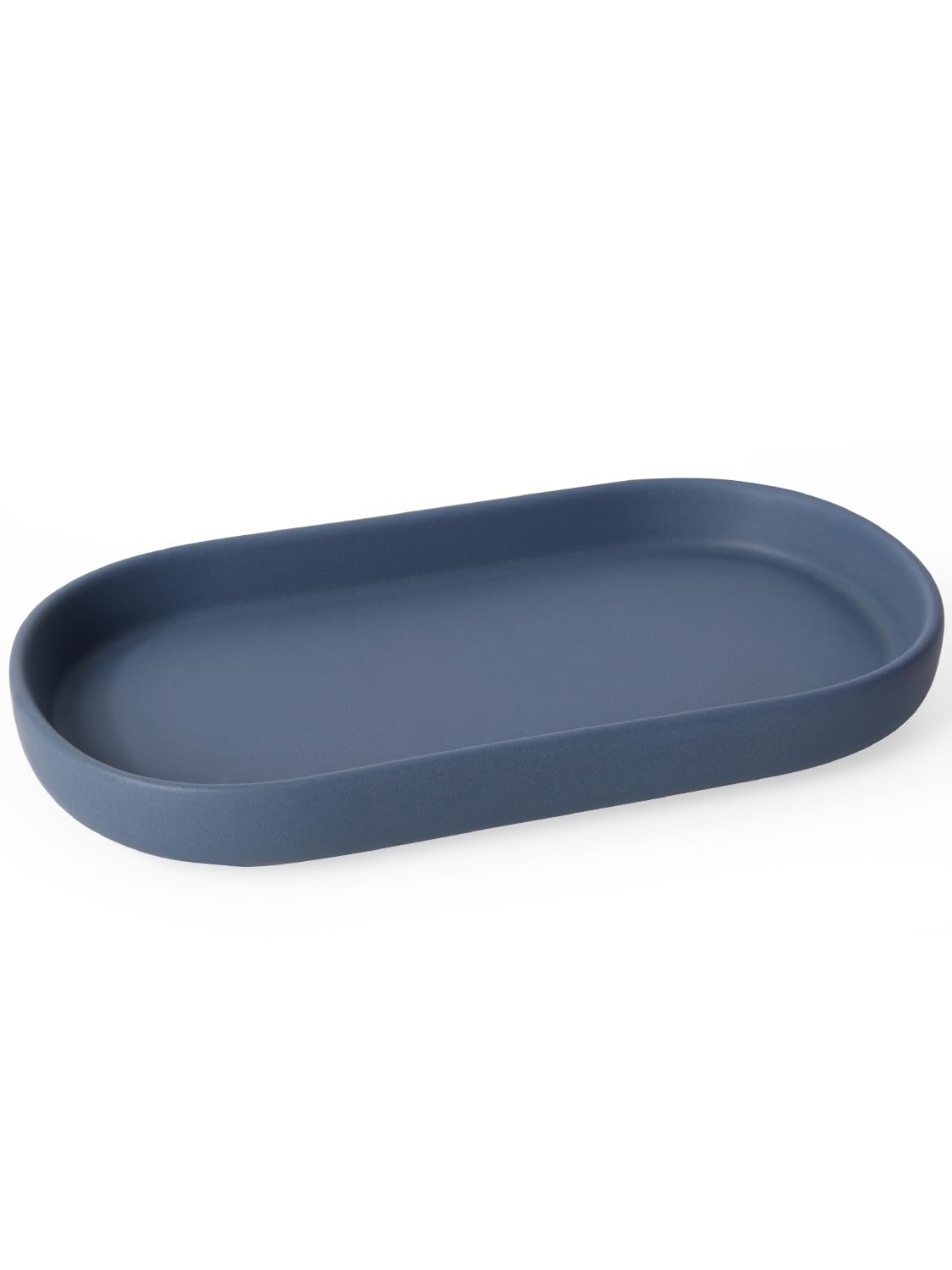 INGOFIN 7" Ceramic Bathroom Vanity Tray Set- 2 Pcs Bathroom Organizer Countertop Tray for Perfume, Jewelry, Small Kitchen Counter Soap Tray, Decorative for Bathroom Vanity and Toilet Tank, Green