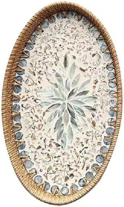 14.5 Inch Serving Tray for Coffee Table Ottoman Décor Tray for Living Room