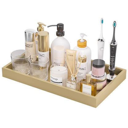 ZHWS Small Bathroom Vanity Tray for Countertop Makeup Perfume Decor Candle Jewelry, Small Kitchen Tray for Soap Dispenser Spice Sponge Holder Black Toilet Tray 7.9”L x 4.4”W x 1.14”H