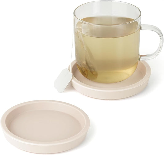 Carrotez Thick Silicone Coasters for Drinks, Set of 2 - Ivory