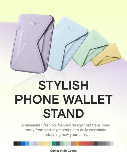 MOFT Magnetic Wallet Stand Compatible with iPhone 18/17/16/15/14/13 Series, Angle Adjustment Magsafe Compatible MOVAS Phone Stand