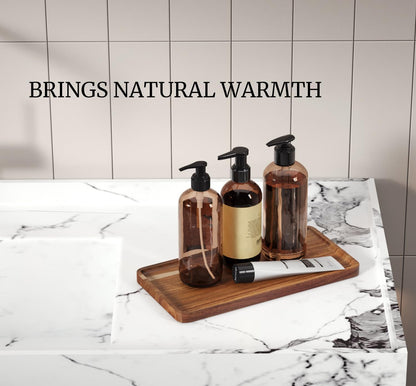 VERTORGAN 2 Pack Acacia Wood Serving Tray,9.8x5.9 Inch Trays,Home Decor