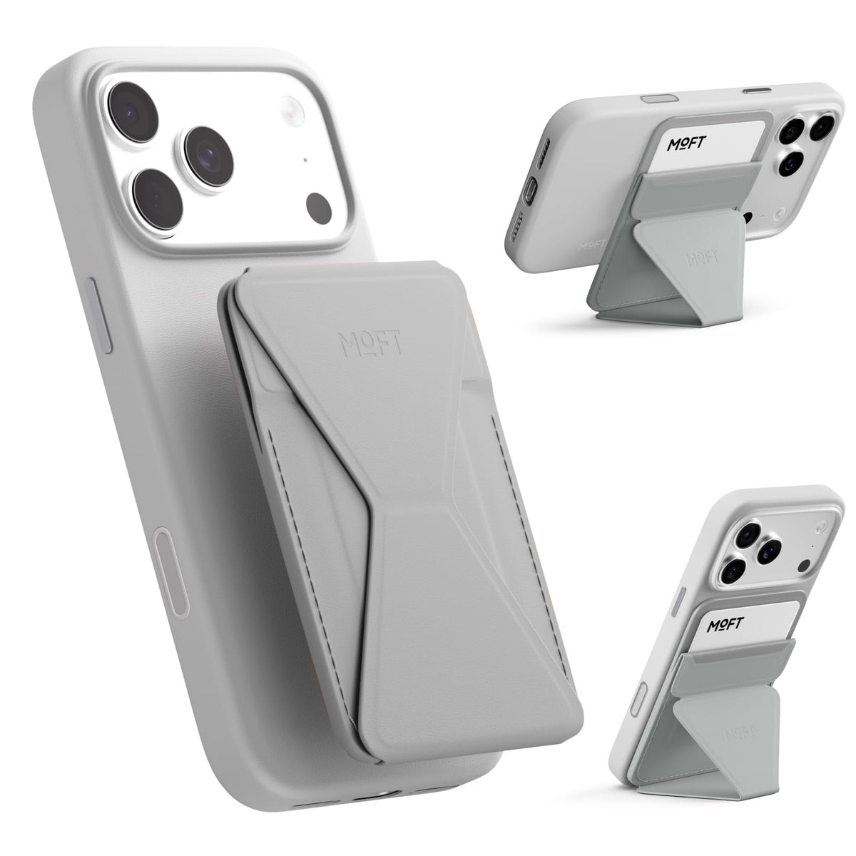MOFT Magnetic Wallet Stand Compatible with iPhone 18/17/16/15/14/13 Series, Angle Adjustment Magsafe Compatible MOVAS Phone Stand