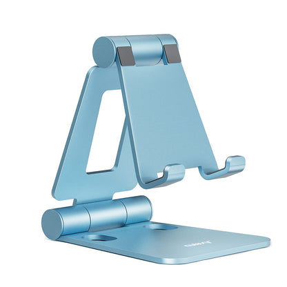 Nulaxy Full Aluminum Dual Folding Cell Phone Stand for Desk, Silver