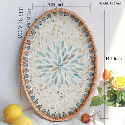 14.5 Inch Serving Tray for Coffee Table Ottoman Décor Tray for Living Room