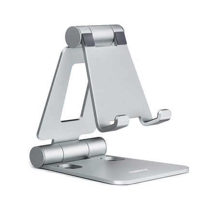 Nulaxy Full Aluminum Dual Folding Cell Phone Stand for Desk, Gray