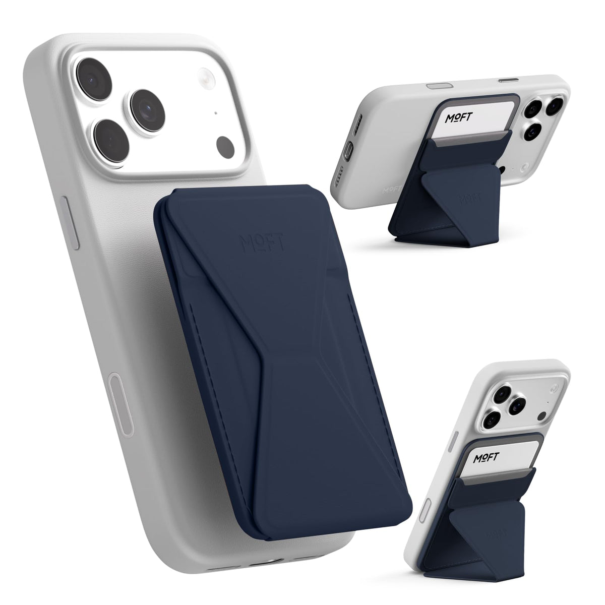 MOFT Magnetic Wallet Stand Compatible with iPhone 18/17/16/15/14/13 Series, Angle Adjustment Magsafe Compatible MOVAS Phone Stand