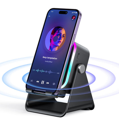 Induction Speaker with Phone Stand 5 in 1 Wireless Bluetooth Audio Black