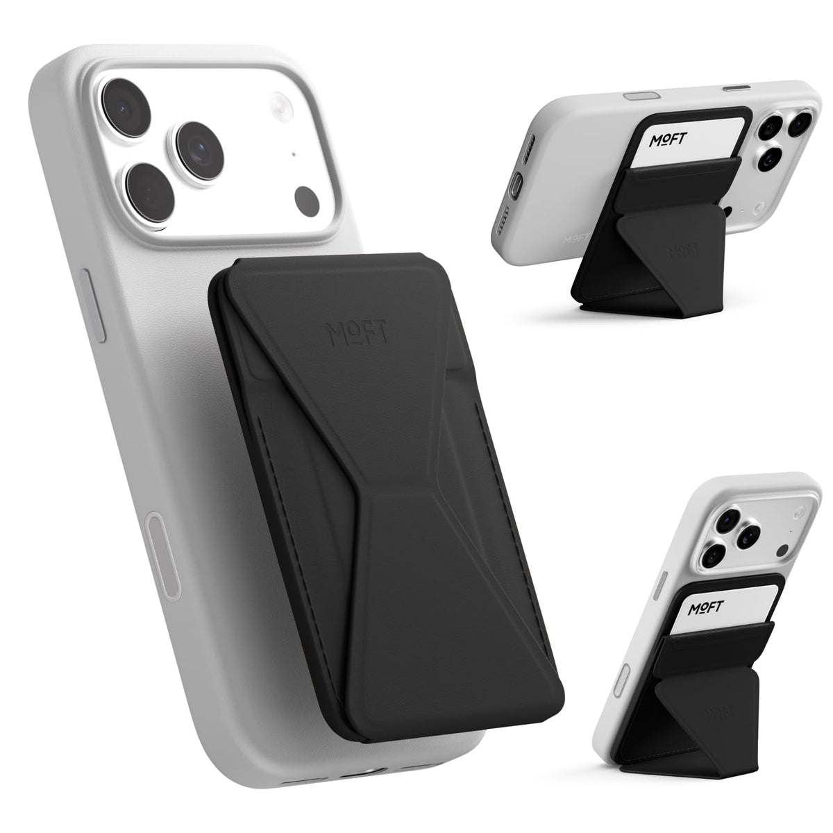 MOFT Magnetic Wallet Stand Compatible with iPhone 18/17/16/15/14/13 Series, Angle Adjustment Magsafe Compatible MOVAS Phone Stand