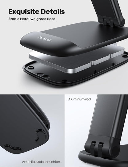 Lamicall Cell Phone Stand for Desk, Height Angle Adjustable Phone Holder