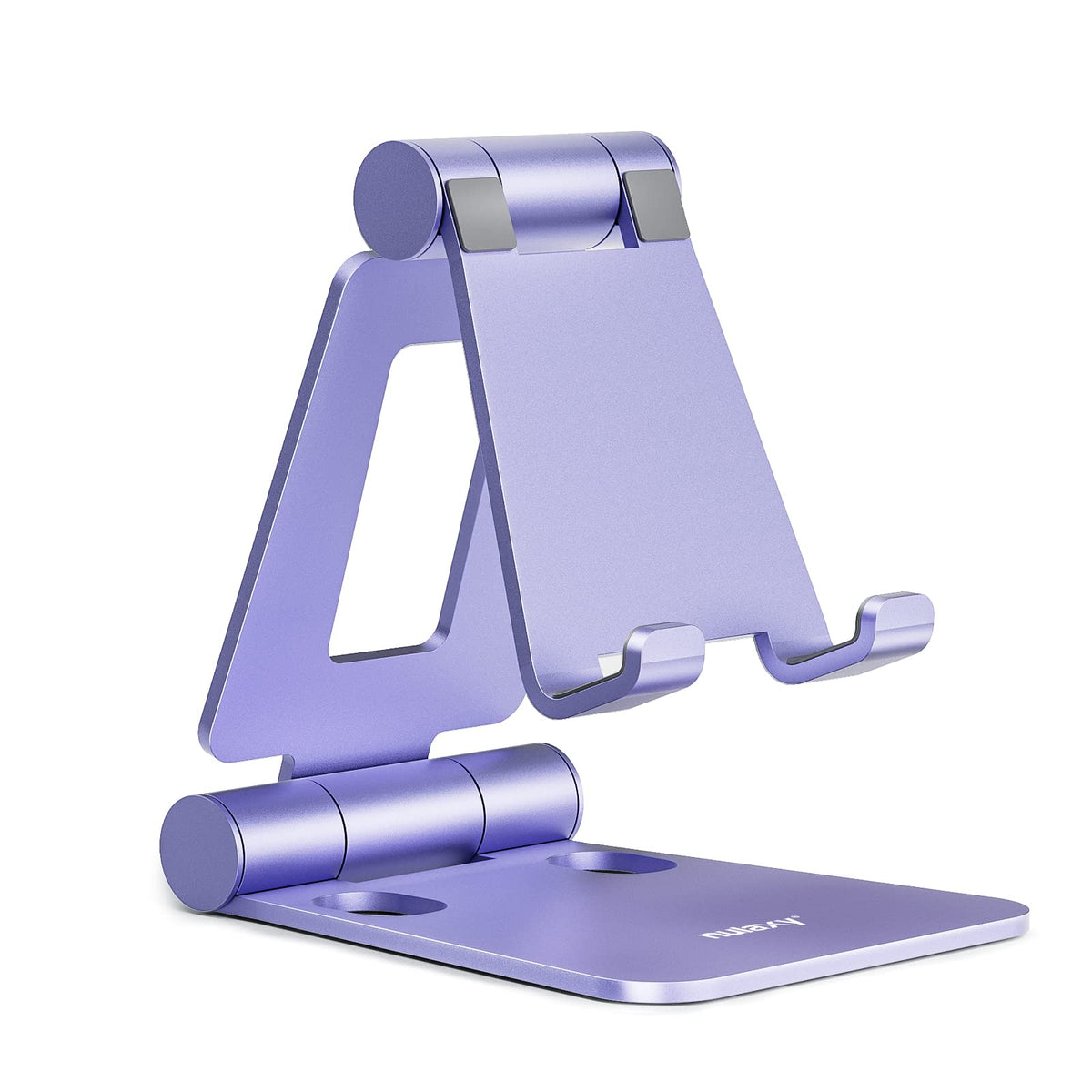 Nulaxy Full Aluminum Dual Folding Cell Phone Stand for Desk, Silver