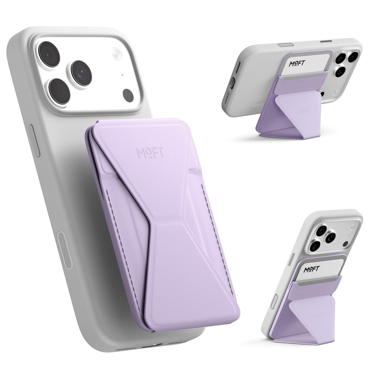 MOFT Magnetic Wallet Stand Compatible with iPhone 18/17/16/15/14/13 Series, Angle Adjustment Magsafe Compatible MOVAS Phone Stand