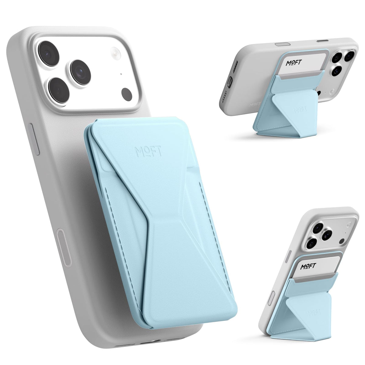 MOFT Magnetic Wallet Stand Compatible with iPhone 18/17/16/15/14/13 Series, Angle Adjustment Magsafe Compatible MOVAS Phone Stand