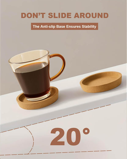 Vensovo 4 Pack 4 Inch Round Cork Coasters for Drinks