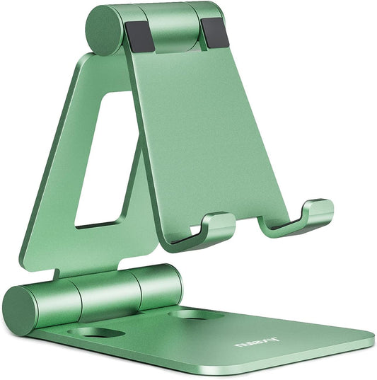 Nulaxy Full Aluminum Dual Folding Cell Phone Stand for Desk, Green