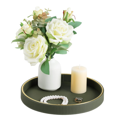 Round Decorative Tray Coffee Table Tray Nightstand Desk Organizer