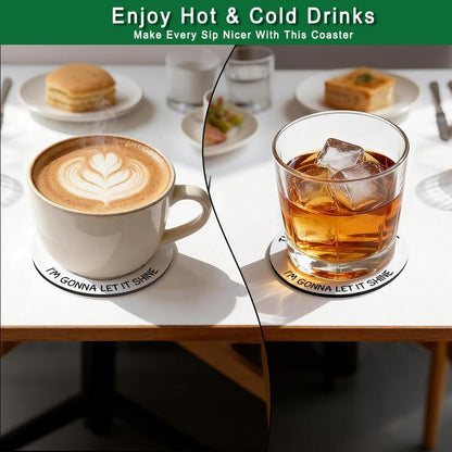 This Little Light of Mine I’m Gonna Let It Shine Drink Cup Holder Coaster Set of 2, Funny Dumpster Fire Coffee Cup Mats for Office Desk Decor, Inspirational Work Gifts for Women Men Coworkers