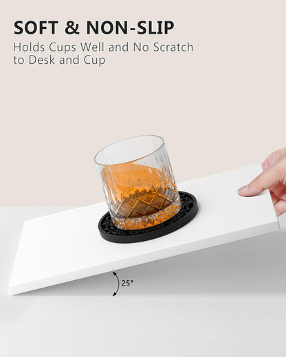 Drink Coasters, Coasters Set of 6 with Holder, Non-Slip Silicone Cup Mat