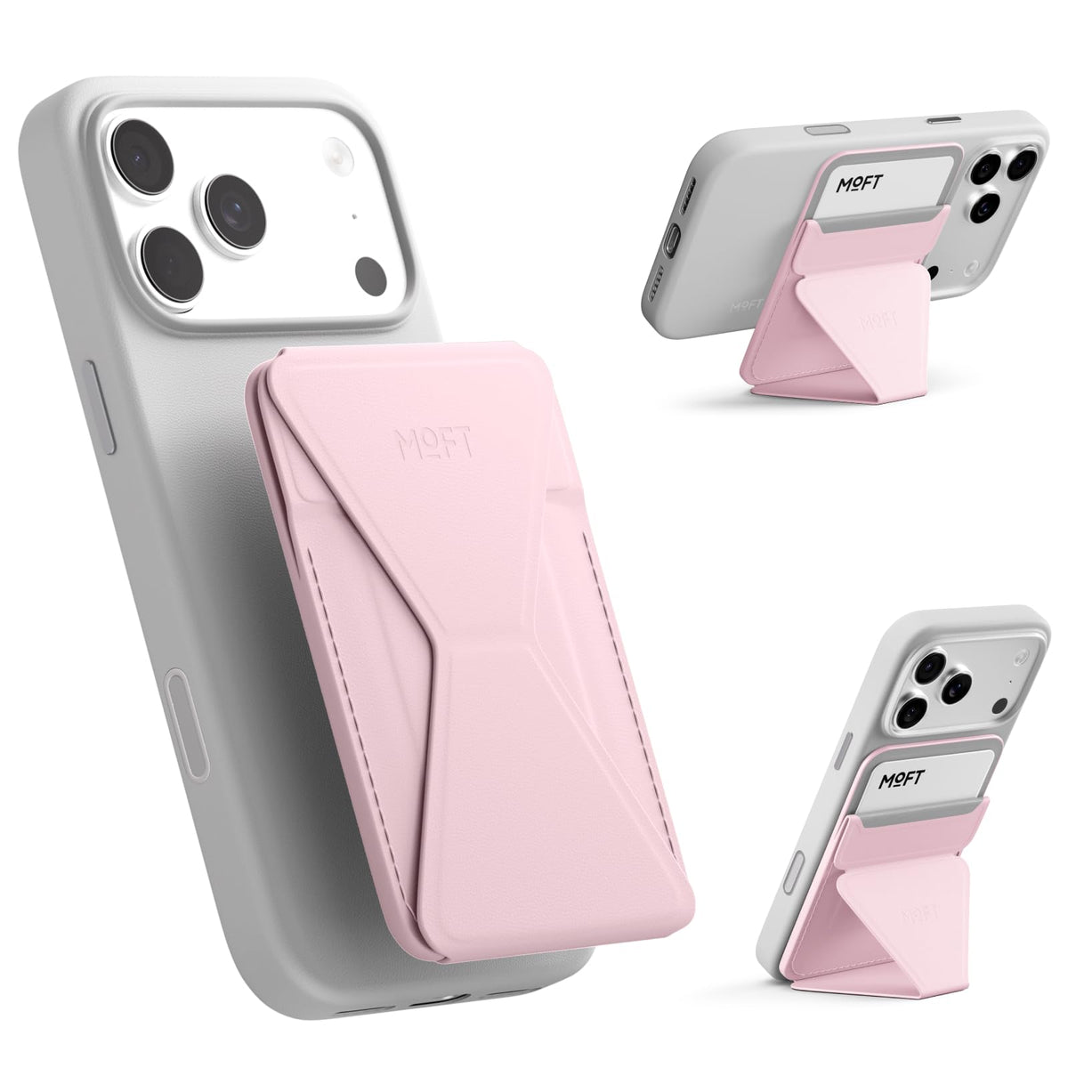 MOFT Magnetic Wallet Stand Compatible with iPhone 18/17/16/15/14/13 Series, Angle Adjustment Magsafe Compatible MOVAS Phone Stand