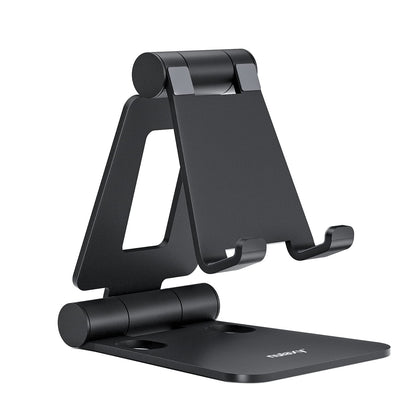 Nulaxy Full Aluminum Dual Folding Cell Phone Stand for Desk, Rose Gold