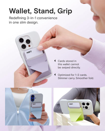 MOFT Magnetic Wallet Stand Compatible with iPhone 18/17/16/15/14/13 Series, Angle Adjustment Magsafe Compatible MOVAS Phone Stand