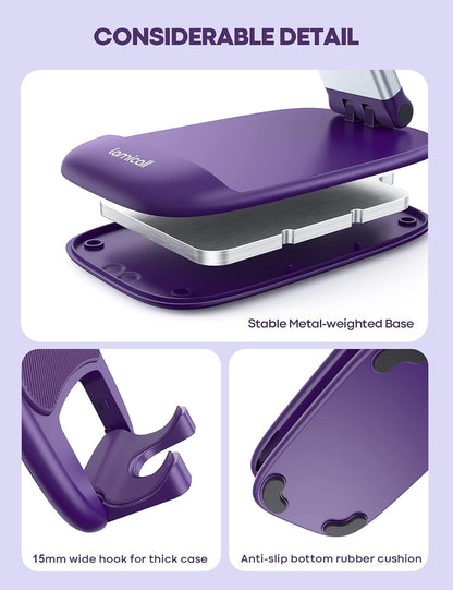 Lamicall Purple Phone Holder for Desk - Dark Purple Cellphone Stand