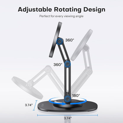 OMOTON MS04 [360° Rotating] Adjustable Magnetic Phone Stand for Desk, Black