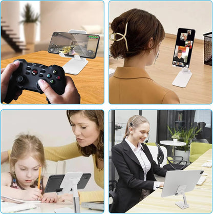 Cell Phone Stand for Desk, Angle & Height Adjustable Phone Holder, (White)