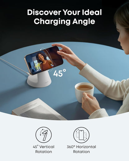 Anker MagSafe Charger Compatible, MagGo 3-in-1 Qi2 15W Charging Station