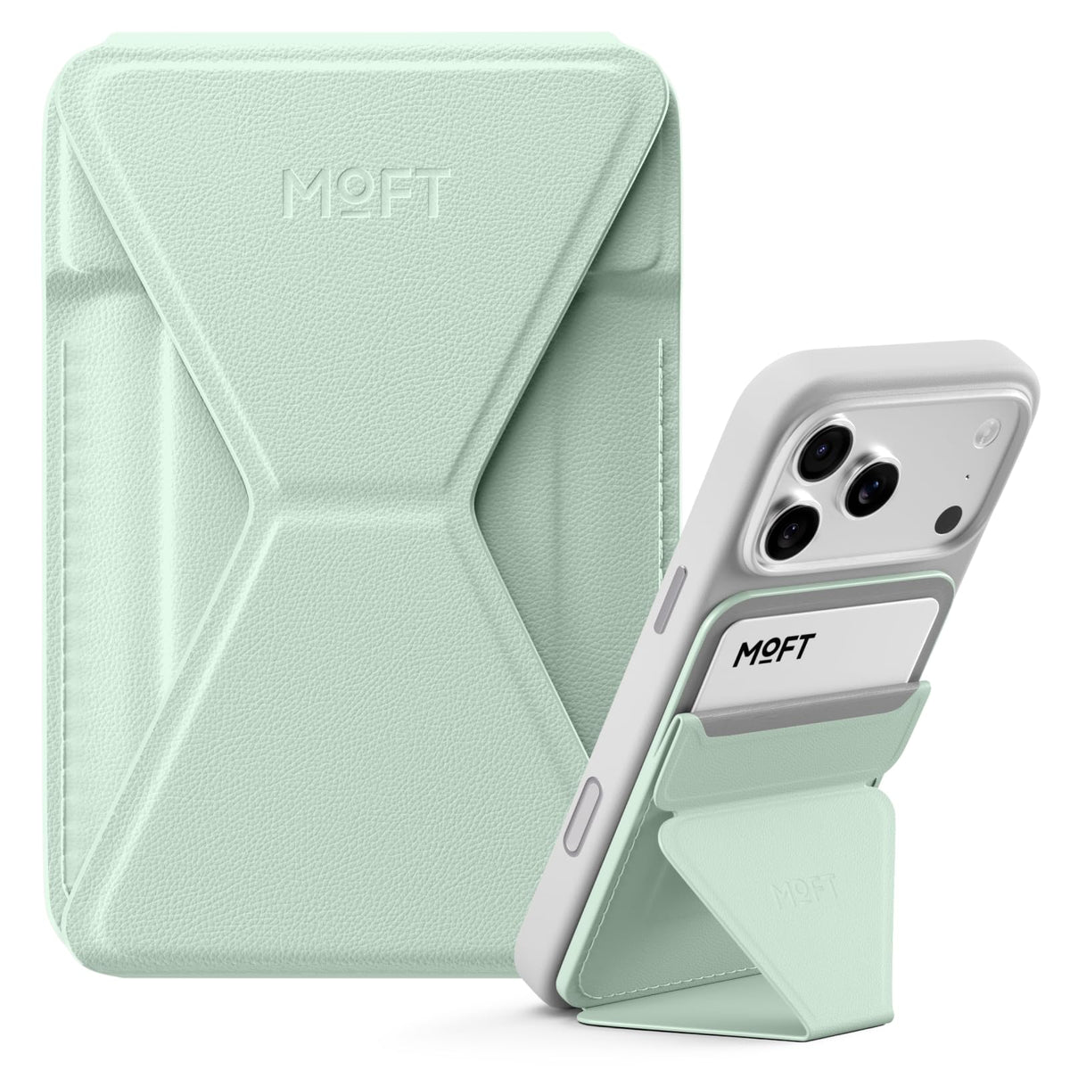 MOFT Magnetic Wallet Stand Compatible with iPhone 18/17/16/15/14/13 Series, Angle Adjustment Magsafe Compatible MOVAS Phone Stand