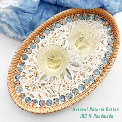 14.5 Inch Serving Tray for Coffee Table Ottoman Décor Tray for Living Room