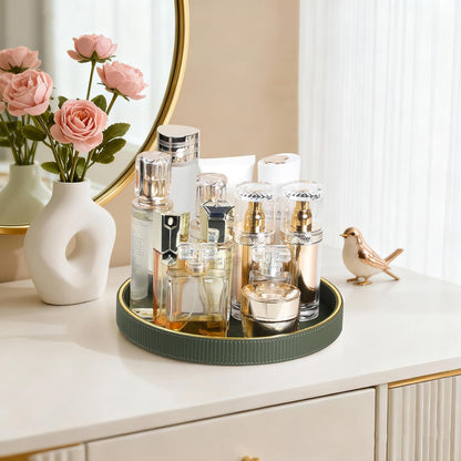 Round Decorative Tray Coffee Table Tray Nightstand Desk Organizer