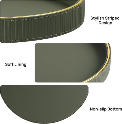 Round Decorative Tray Coffee Table Tray Nightstand Desk Organizer