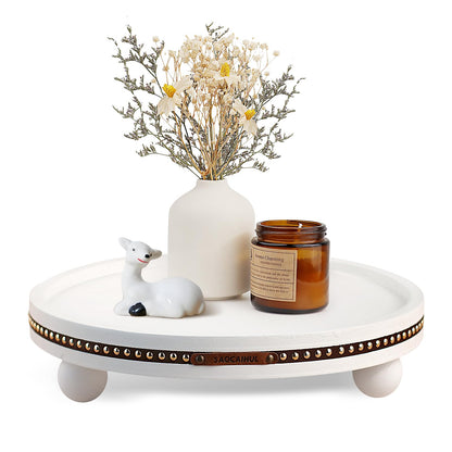 Oval Wooden Decorative Tray Coffee Table Tray Home Decor 15" Rustic