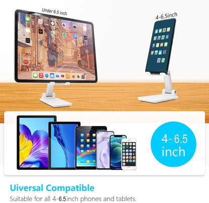 Cell Phone Stand for Desk, Angle & Height Adjustable Phone Holder, (White)