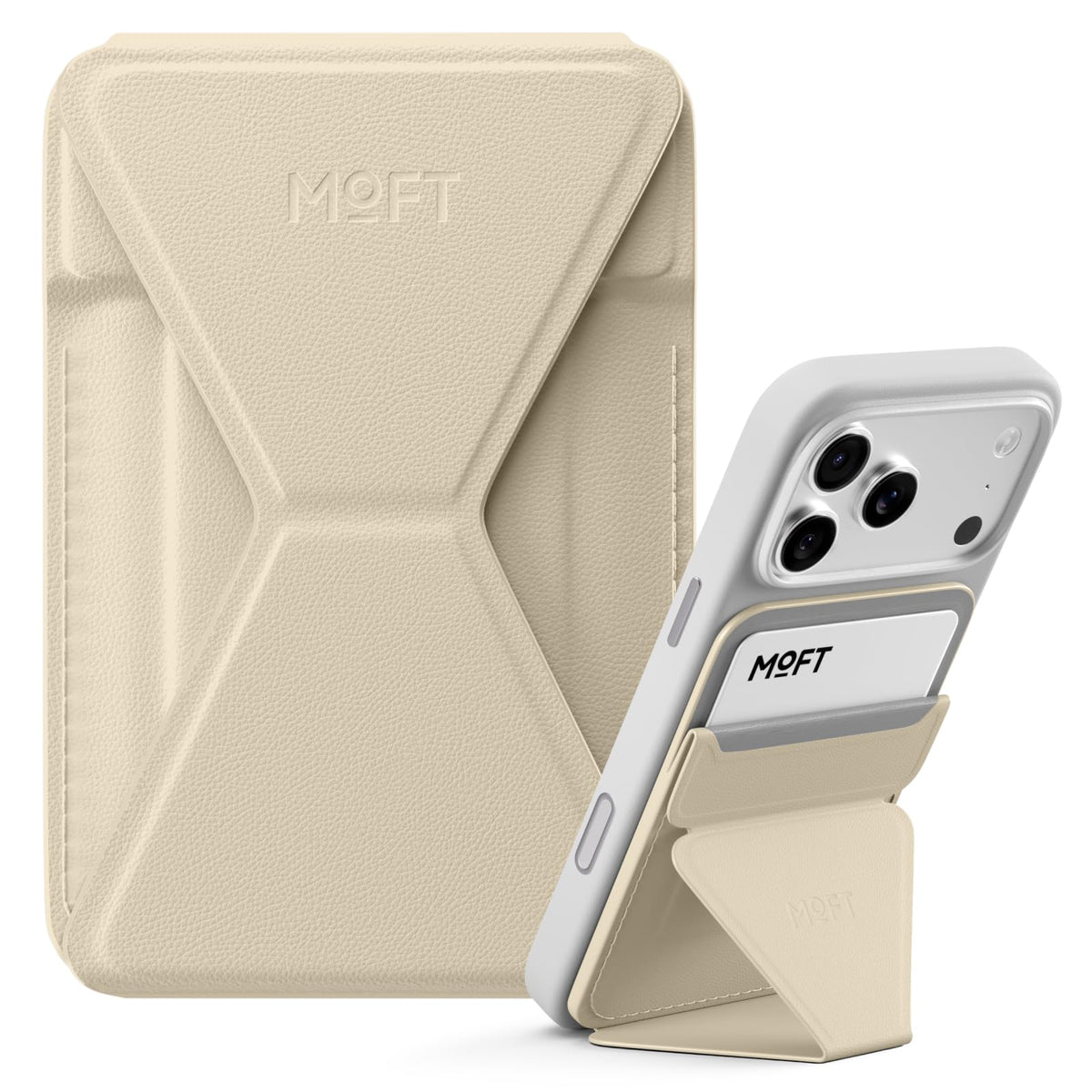 MOFT Magnetic Wallet Stand Compatible with iPhone 18/17/16/15/14/13 Series, Angle Adjustment Magsafe Compatible MOVAS Phone Stand