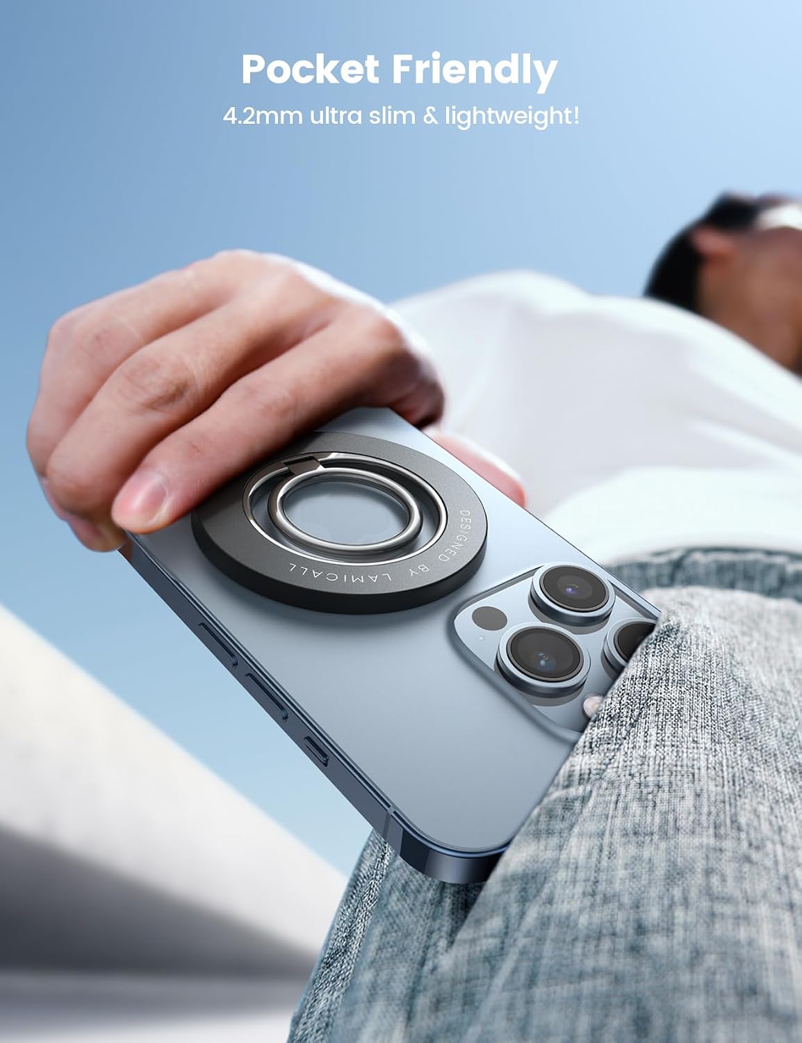 Lamicall Magnetic Phone Ring Grip for MagSafe, 360° Rotation Finger Holder