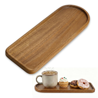 Small Wooden Tray | Acacia Wood Serving Tray Platter Mini Vanity Tray Decor
