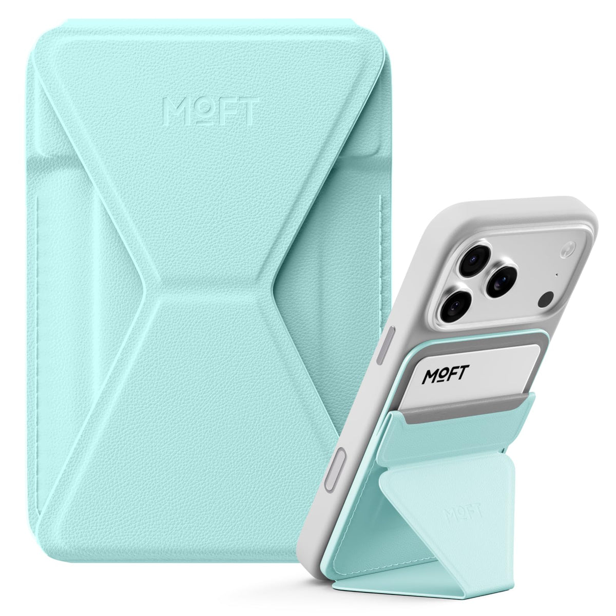 MOFT Magnetic Wallet Stand Compatible with iPhone 18/17/16/15/14/13 Series, Angle Adjustment Magsafe Compatible MOVAS Phone Stand