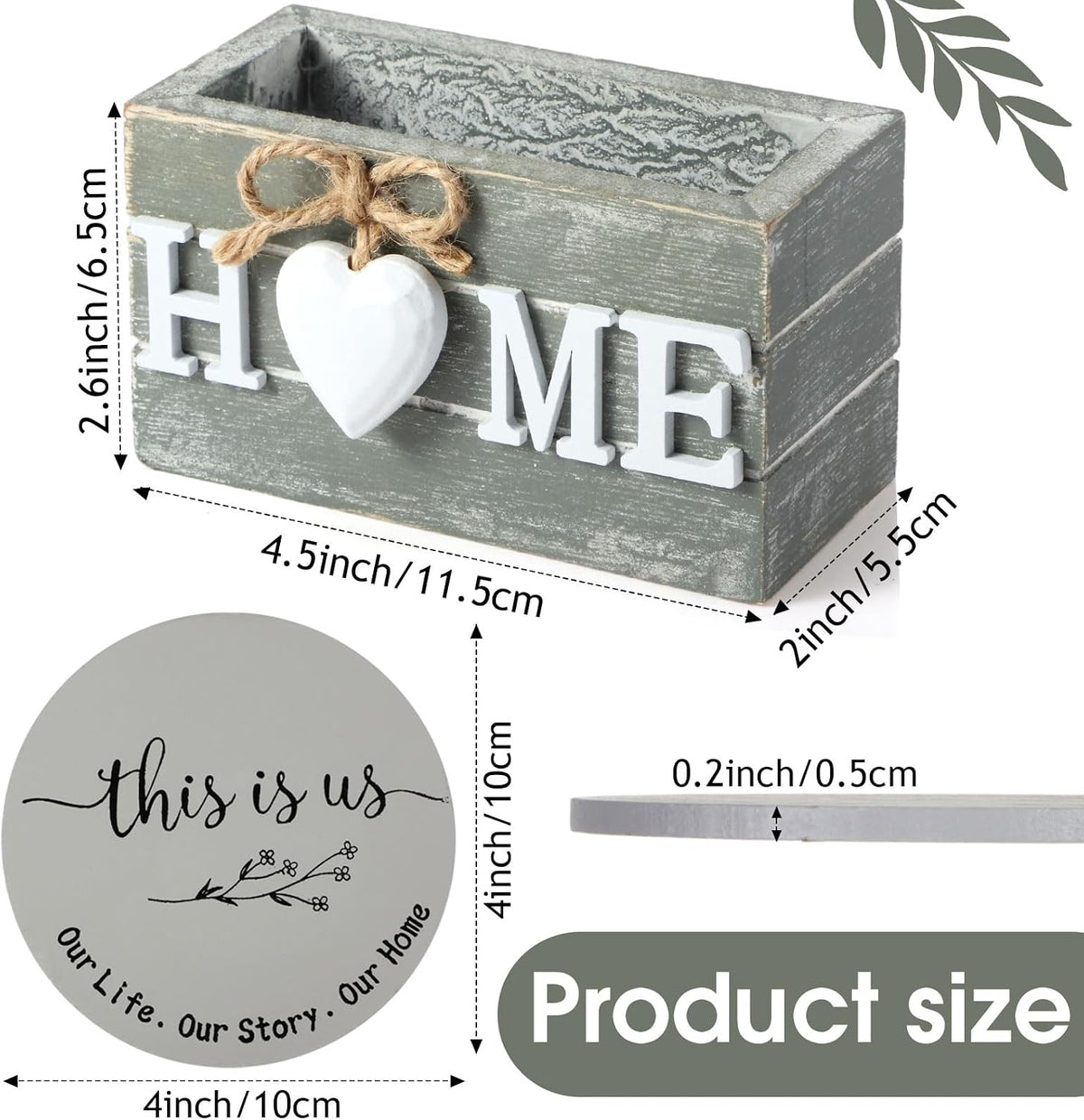 Queekay House Warming Gifts New Home Farmhouse Coasters Set of 6, Gray