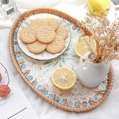 14.5 Inch Serving Tray for Coffee Table Ottoman Décor Tray for Living Room
