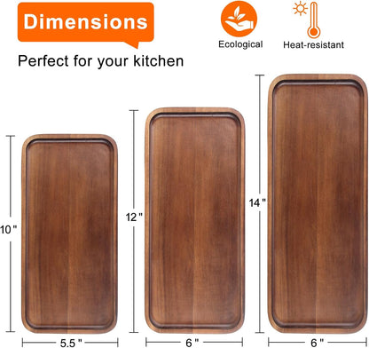 Acacia Wood Plates Small Decorative Tray Wooden Serving Platter for Food