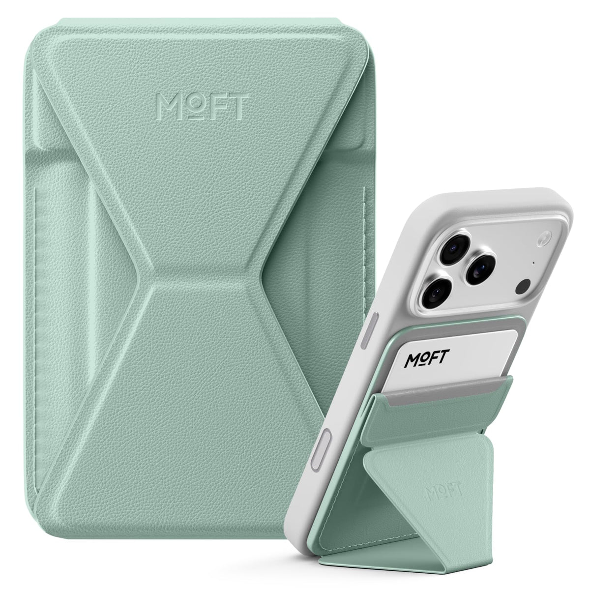 MOFT Magnetic Wallet Stand Compatible with iPhone 18/17/16/15/14/13 Series, Angle Adjustment Magsafe Compatible MOVAS Phone Stand