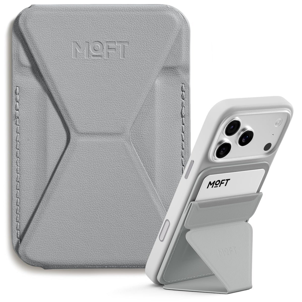 MOFT Magnetic Wallet Stand Compatible with iPhone 18/17/16/15/14/13 Series, Angle Adjustment Magsafe Compatible MOVAS Phone Stand