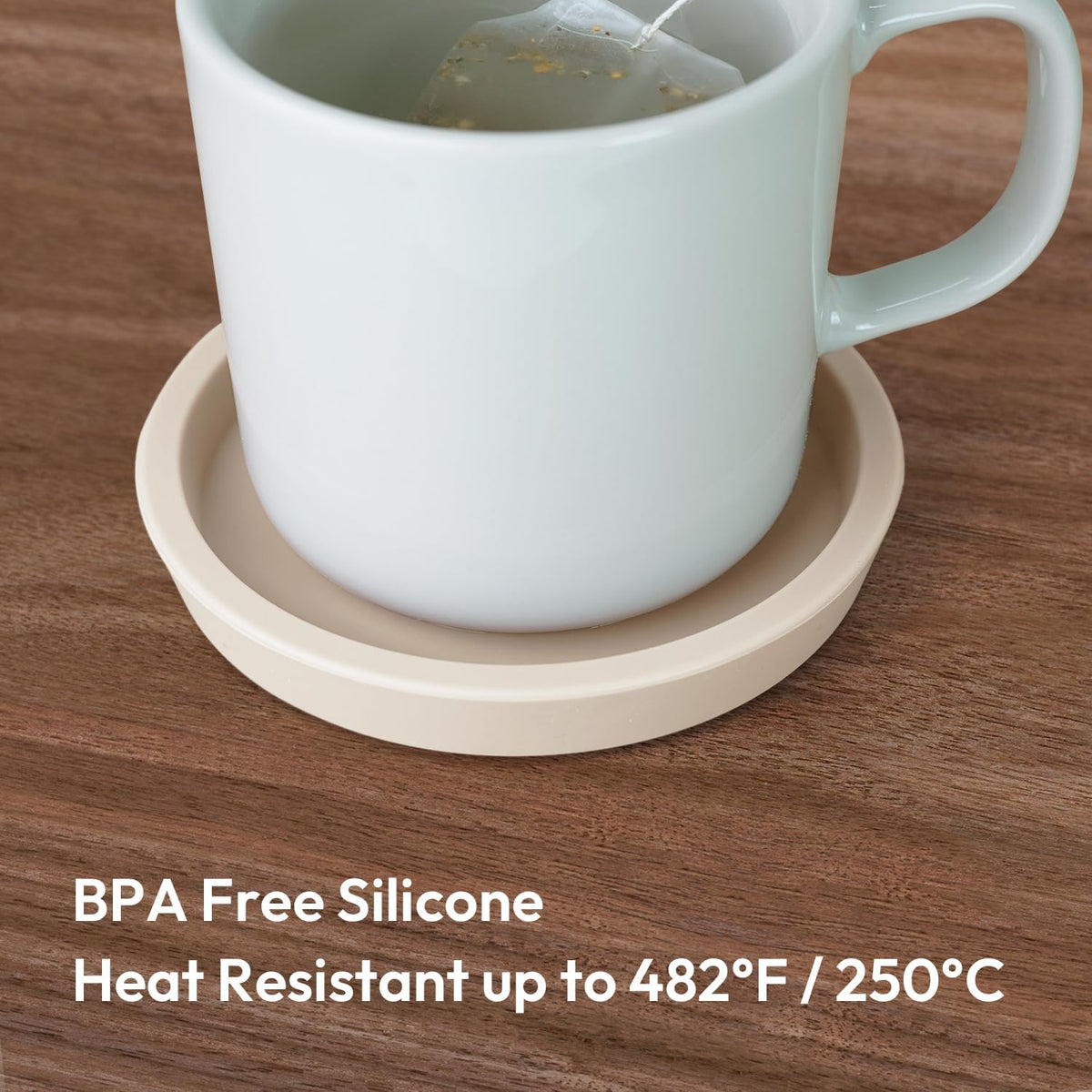Carrotez Thick Silicone Coasters for Drinks, Set of 2 - Ivory