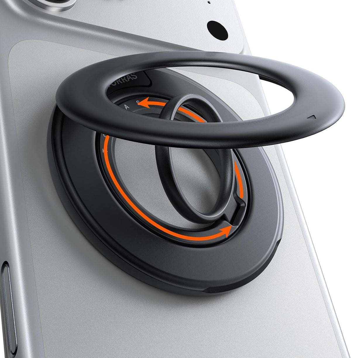 TORRAS 2025 Flagship 360 Magnetic Phone Grip Ring Holder Kickstand, Black