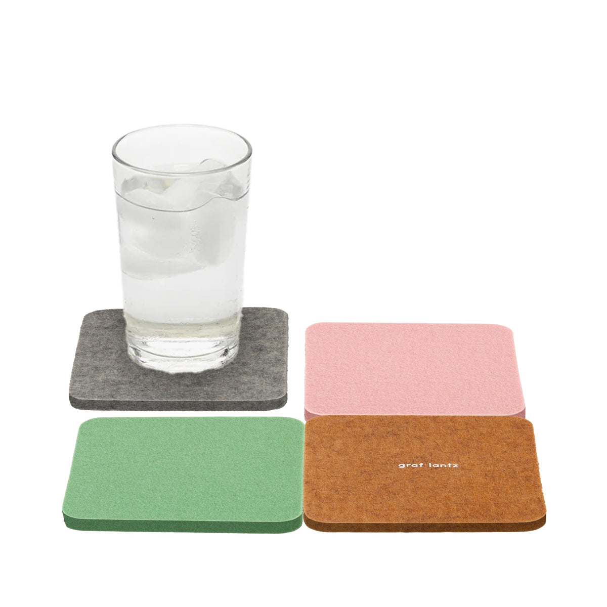 Graf Lantz - Bierfilzl Merino Wool Round Coasters Set of 4 - Heather White (4" Circles) - Absorbs 30% of Weight, German Wool - Heat Resistant, Sustainable, & Reusable - Home Decor & Coffee Table Decor