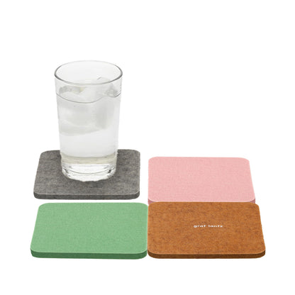 Graf Lantz - Bierfilzl Merino Wool Round Coasters Set of 4 - Heather White (4" Circles) - Absorbs 30% of Weight, German Wool - Heat Resistant, Sustainable, & Reusable - Home Decor & Coffee Table Decor